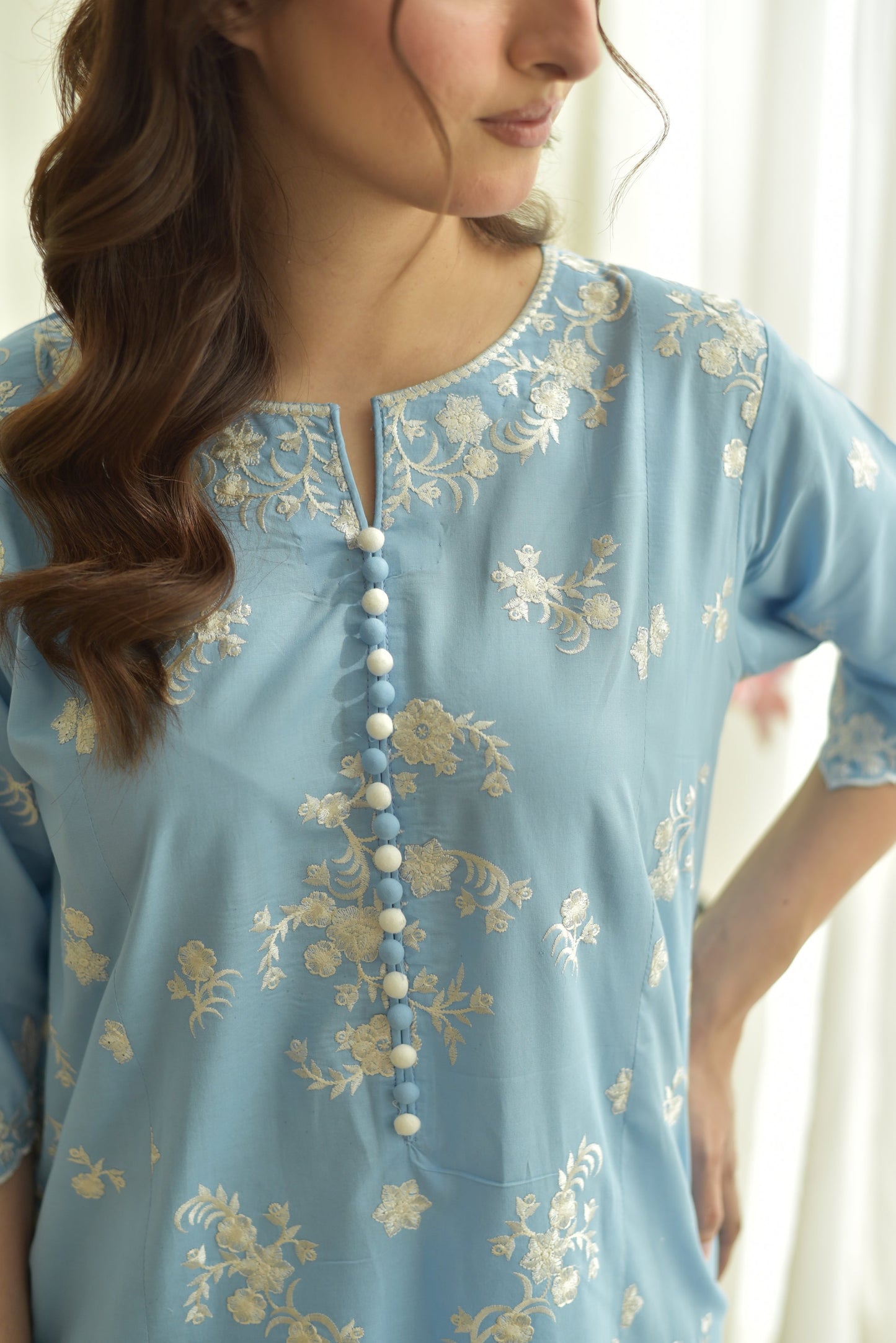 Decent Sky Embroidered 3Pcs