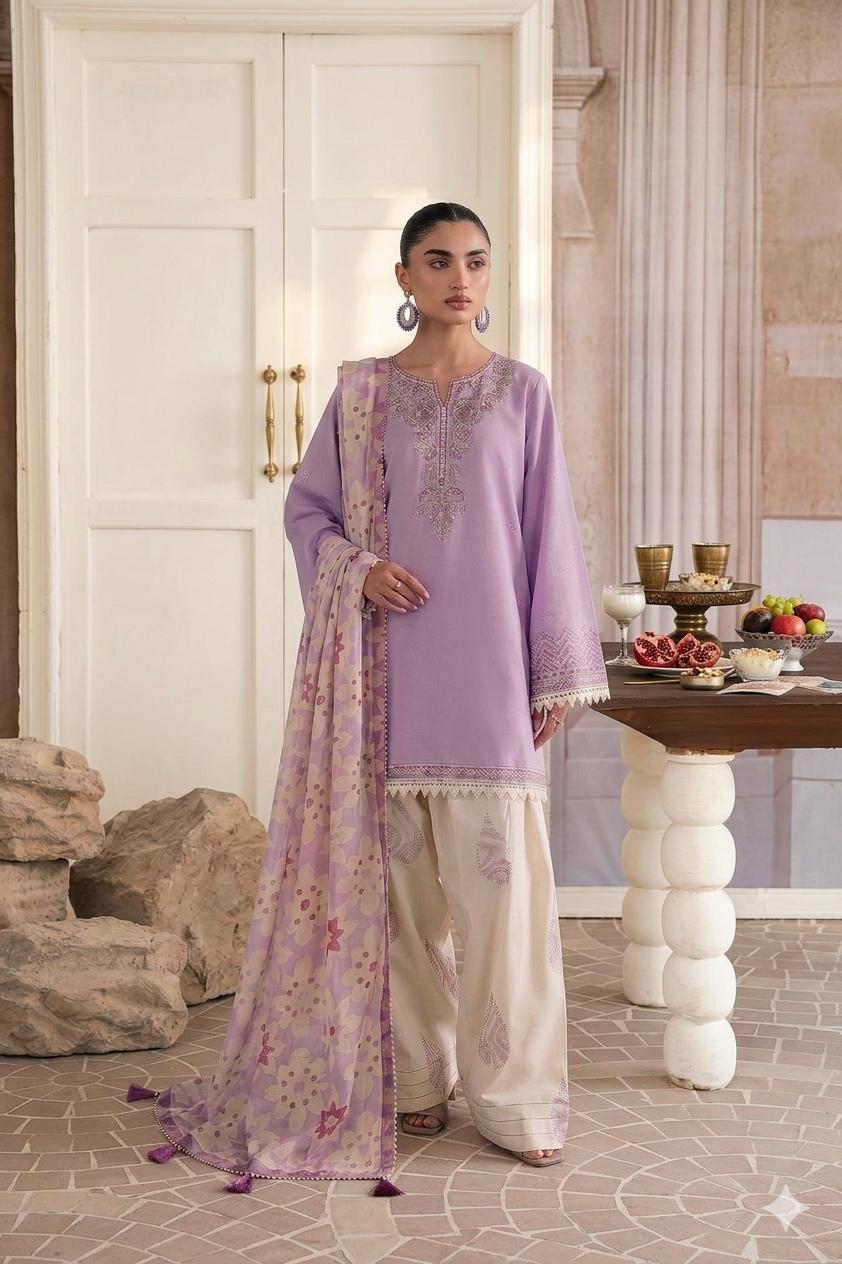 HOORIYA EMBROIDERED 3PC